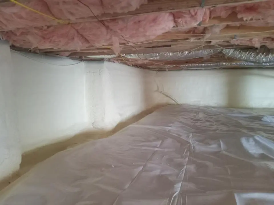 Crawl space encapsulation with closed-cell spray foam for Storm Damage Roof Repair in Warr Acres